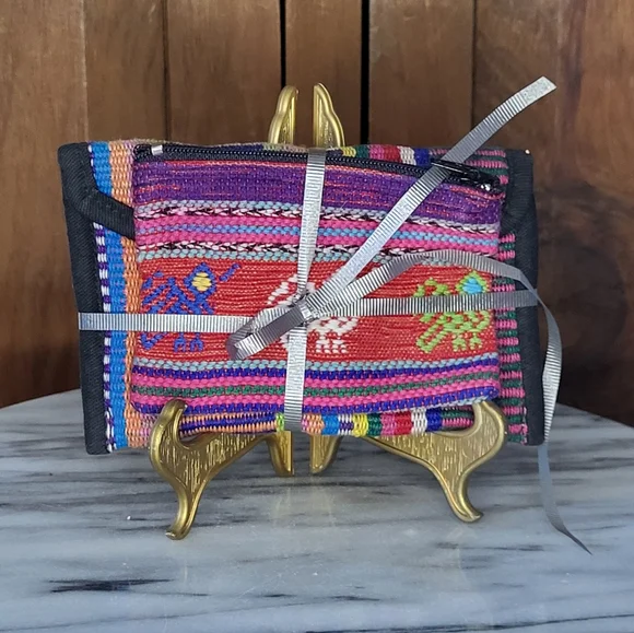 Colorful Woven Wallet And Coin Pouch - Picture 9 of 11